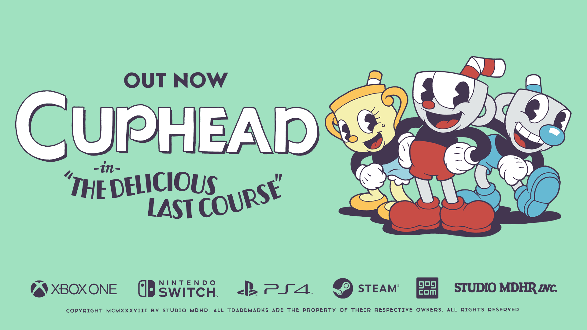 Image announcing the release of Cuphead - The Delicious Last Course.